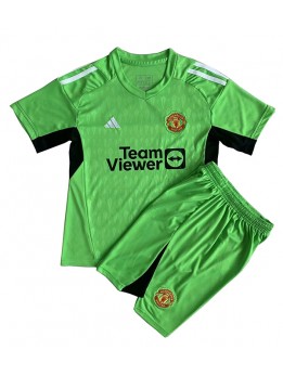Billige Manchester United Keeper Hjemmedraktsett Barn 2023-24 Kortermet (+ Korte bukser)